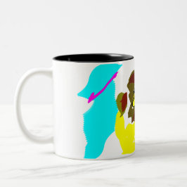 Caneca De Café Em Dois Tons Arte de onda de leão