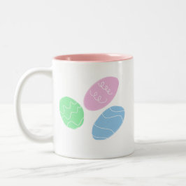 Caneca De Café Em Dois Tons Arte de Ovos de Páscoa