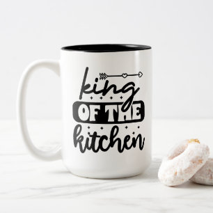 Caneca De Café Em Dois Tons Arte de palavra cozinha divertida Rei