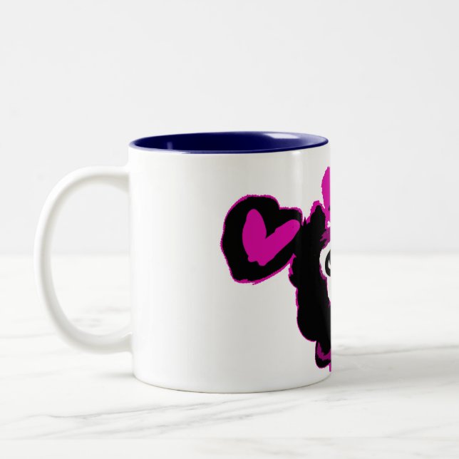 Caneca De Café Em Dois Tons Arte de poodle roxo (Esquerda)