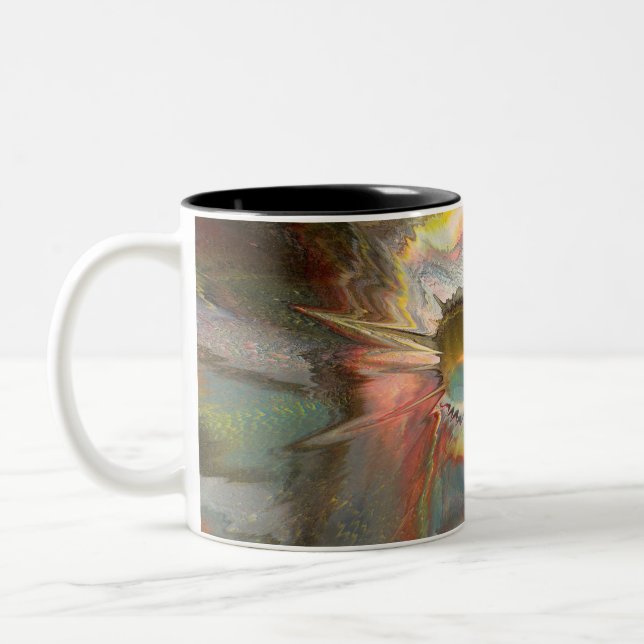 Caneca De Café Em Dois Tons Arte de rotação original (Esquerda)