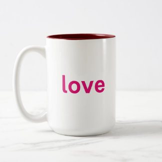 Caneca De Café Em Dois Tons arte de tipografia rosa ousada
