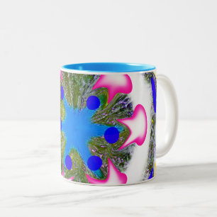 Caneca De Café Em Dois Tons Arte decorada do Natal divertido
