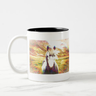 Caneca De Café Em Dois Tons Arte Digital sobre Cavalos da Islândia