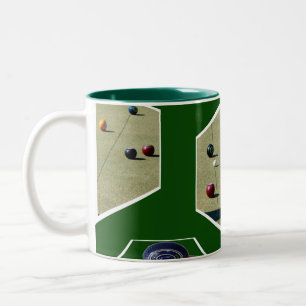 Caneca De Café Em Dois Tons Arte Dimensionada Do Lawn Bowls