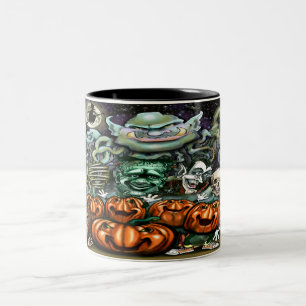 Caneca De Café Em Dois Tons Arte divertida do Halloween
