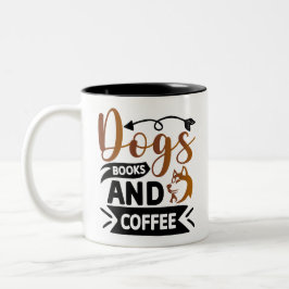 Caneca De Café Em Dois Tons Arte do Cachorro Positivo | Citação Motivacional