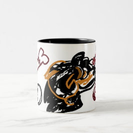 Caneca De Café Em Dois Tons arte do cão pastor caucasiano