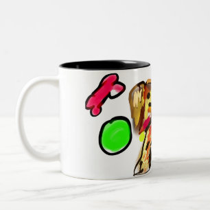 Caneca De Café Em Dois Tons Arte do golden retriever