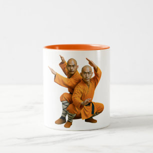 Caneca De Café Em Dois Tons Arte do Monge Shaolin 