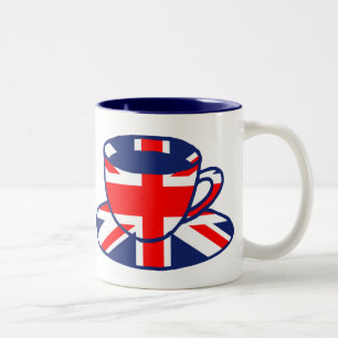 Caneca De Café Em Dois Tons Arte do teacup da bandeira de Union Jack