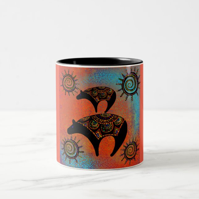 CANECA DE CAFÉ EM DOIS TONS ARTE DO URSO SUDOESTE AMERICANO (Centro)