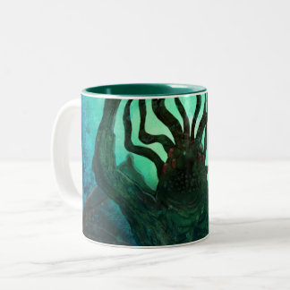 Caneca De Café Em Dois Tons Arte do Wraparound de Lovecraft Cthulhu Mythos