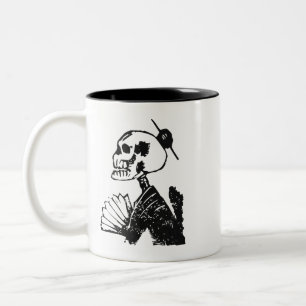 Caneca De Café Em Dois Tons Arte Elegante da Catrina Posada