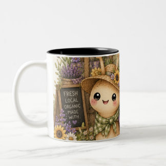 Caneca De Café Em Dois Tons Arte em Aquarela de Caracol do Mercado de Agricult