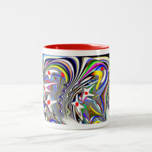 Caneca De Café Em Dois Tons Arte em formas divertidas