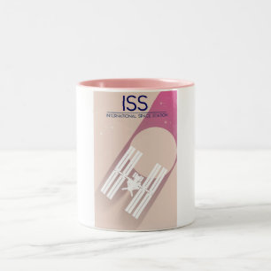 Caneca De Café Em Dois Tons Arte espacial da Estação Espacial Internacional.