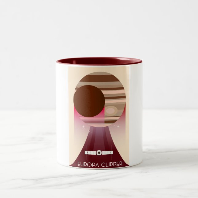 Caneca De Café Em Dois Tons Arte Espacial Europa Clipper (Centro)