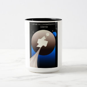 Caneca De Café Em Dois Tons Arte Espacial Orbiter de Reconhecimento Lunar