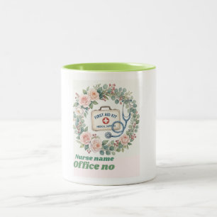 Caneca De Café Em Dois Tons Arte Estética de Flor Silvestre e Kit de Primeiros