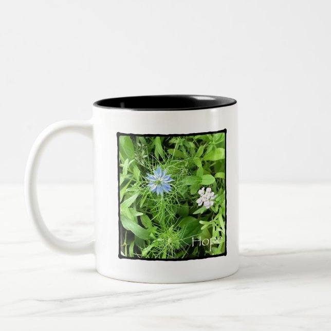 Caneca De Café Em Dois Tons Arte Flor Esperança (Esquerda)