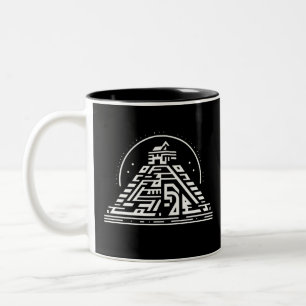 Caneca De Café Em Dois Tons Arte Geométrica Elegante