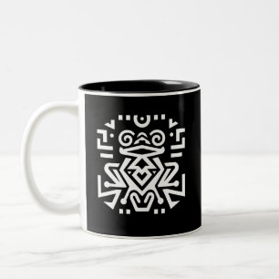 Caneca De Café Em Dois Tons Arte Geométrica Elegante