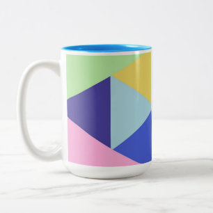 Caneca De Café Em Dois Tons arte geométrica multicoloração