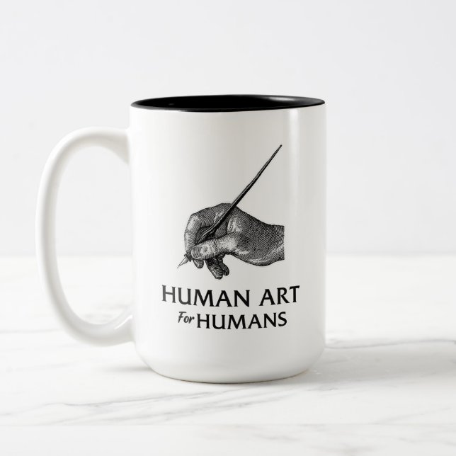 Caneca De Café Em Dois Tons Arte Humana Para Humanos (Esquerda)