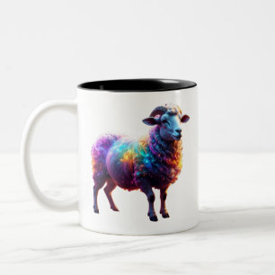 Caneca De Café Em Dois Tons "Arte Magical Rainbow