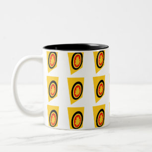 Caneca De Café Em Dois Tons Arte moderna gráfica colorida negra e mostarda