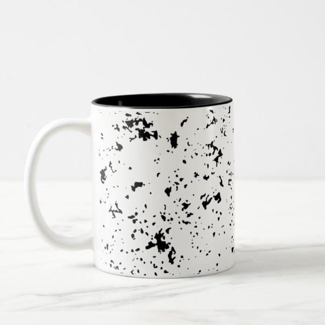 Caneca De Café Em Dois Tons Arte Preta Splatter  (Esquerda)
