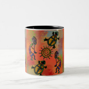 CANECA DE CAFÉ EM DOIS TONS ARTE SUDOESTE KOKOPELLI     