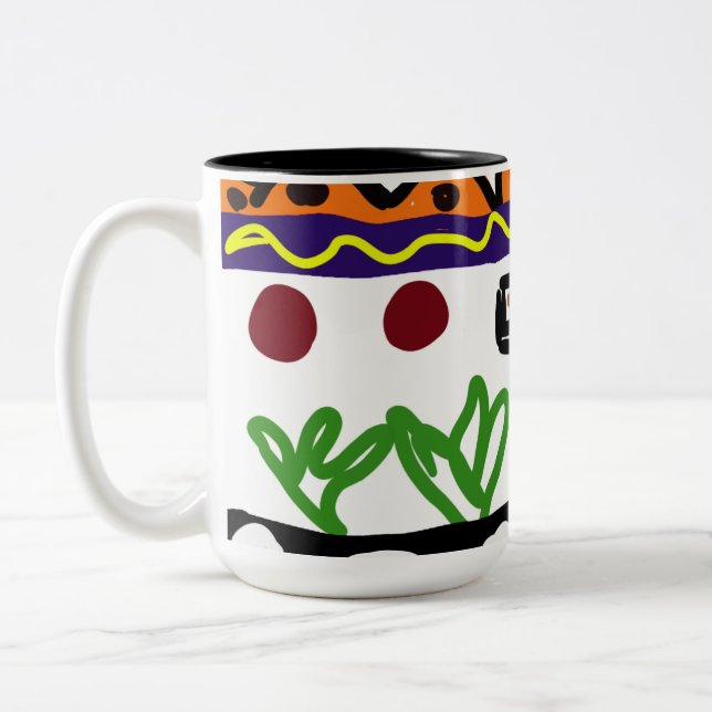 Caneca De Café Em Dois Tons Arte traseira de leão (Esquerda)
