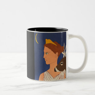 Caneca De Café Em Dois Tons Artemis:  A Deusa da Lua