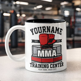 Caneca De Café Em Dois Tons Artes Marciais Mistas Misturas ADD NAME MMA Fight 
