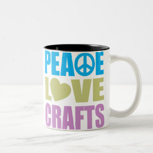 Caneca De Café Em Dois Tons Artesanatos do amor da paz