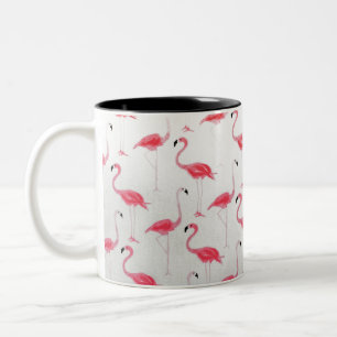 Caneca De Café Em Dois Tons Artista Flamingo de Desenho de Flamingo Rosa