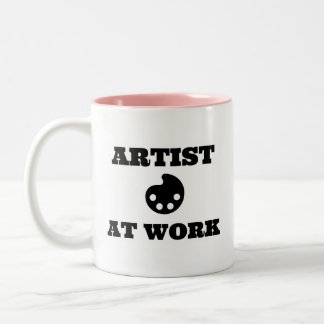 Caneca De Café Em Dois Tons Artista No Trabalho Duas Mug Toneladas