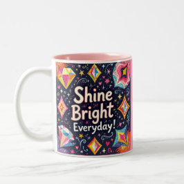 Caneca De Café Em Dois Tons artistas de diamantes brilhantes todos os dias