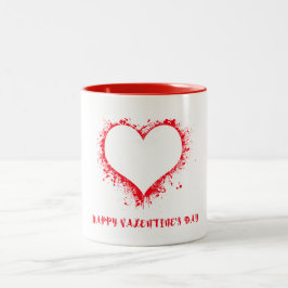 Caneca De Café Em Dois Tons Artistic Splatter Heart Valentine’s Day Coffee Mug