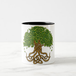 Caneca De Café Em Dois Tons Árvore da versão 3 de vida
