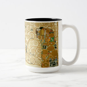 Caneca De Café Em Dois Tons Árvore da Vida por Gustav Klimt