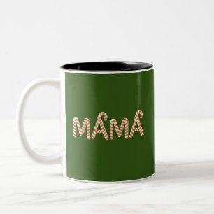 Caneca De Café Em Dois Tons Árvore de Bolo de Natal Mamãe Mãe Doce Família Eng