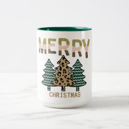Caneca De Café Em Dois Tons Árvore de Natal