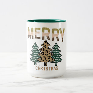 Caneca De Café Em Dois Tons Árvore de Natal