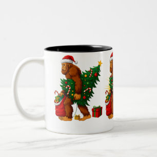 Caneca De Café Em Dois Tons Árvore de Natal Bigfoot da Most Wonderful Christma