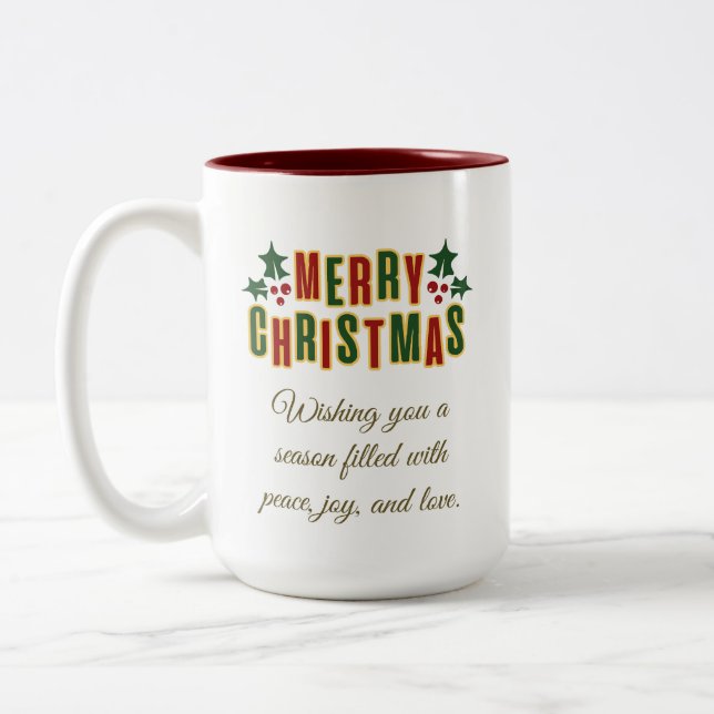 Caneca De Café Em Dois Tons Árvore de Natal Brilho Dourado Presente Moderno, B (Esquerda)