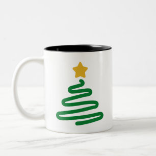 Caneca De Café Em Dois Tons Árvore de Natal engraçada