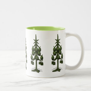 Caneca De Café Em Dois Tons Árvore de Natal Funny Watermelons